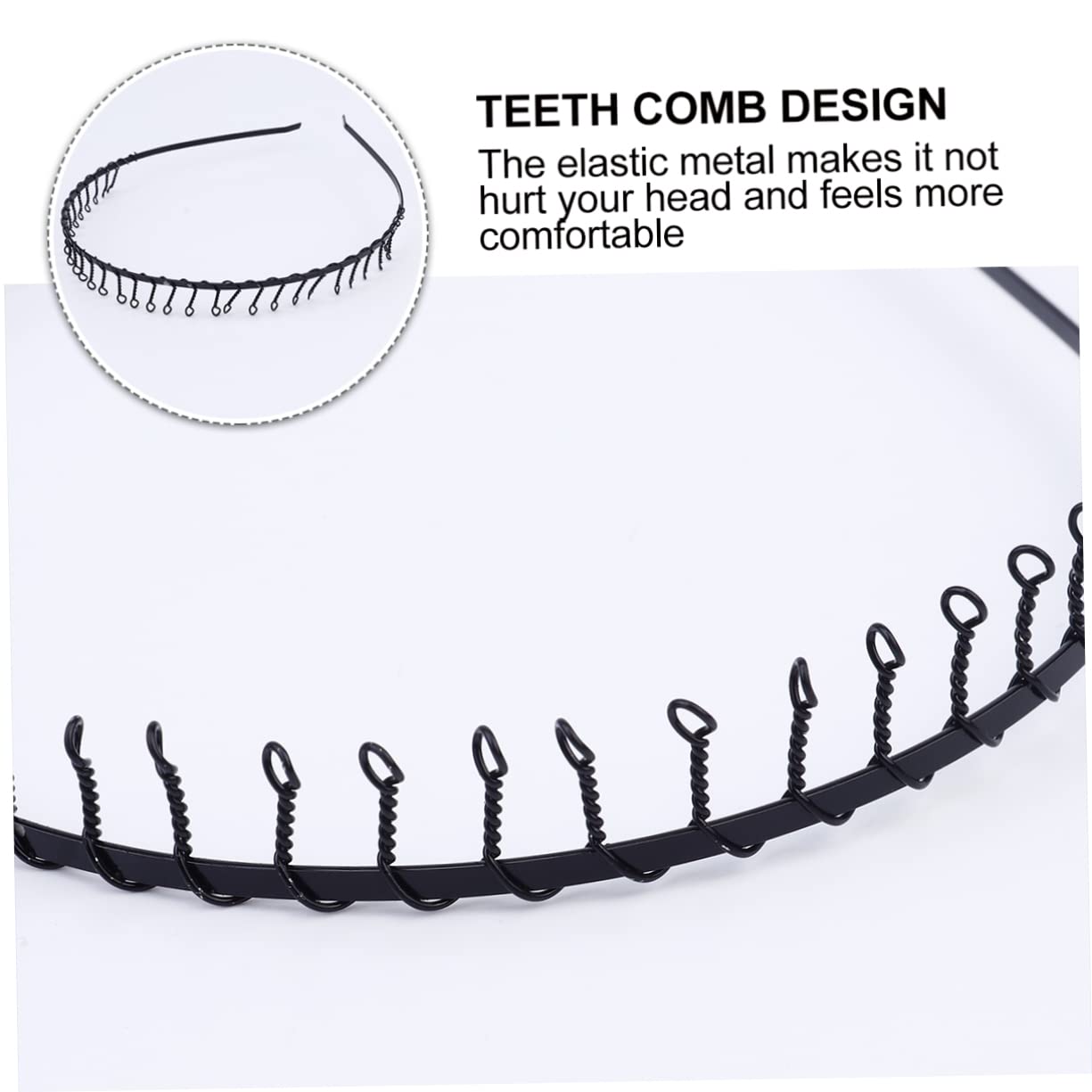 Healeved 0pezzi Fascia Per Nera Con Denti Da Accessori Semplici e Pratici Per Donne e Ragazze Per Feste e Uso Quotidiano