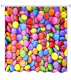 A.Monamour Bunte Regenbogen-Pille Geformte Süßigkeit 3D-Bild-Druck Wasserdicht Mehltau Beweis Stoff Polyester Duschvorhang Für Bad Décor 150X180 cm / 60 
