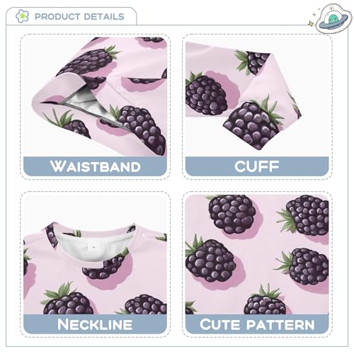 JUNZAN Sweet Blackberries Fruit Blush Little Kids Sweatshirt Hoodie Crewneck Outerwear for Kids Party 4T3
