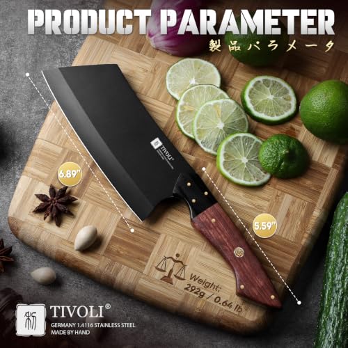 TIVOLI Meat Cleaver Knife 7 inch - Black Butcher Knife for Meat Cutting - Image 6