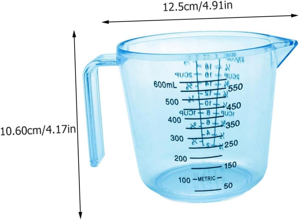 BESPORTBLE 3pcs Transparent Plastic Measuring Cups Large Capacity Baking Scale Dispenser Kitchen Tool with Multi-function Scale for Accurate Milk and Liquid Measurement