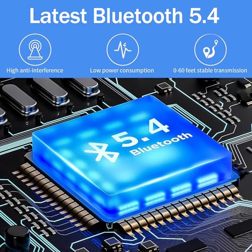 Bluetooth Adapter 5.4 für PC, USB Bluetooth Dongle, EDR Bluetooth Wireless Senderempfänger für Laptop, PC, Headset Tastatur Maus Bluetooth Stereo Kompatibel Windows 11/10/8.1/7 (BT5.4)