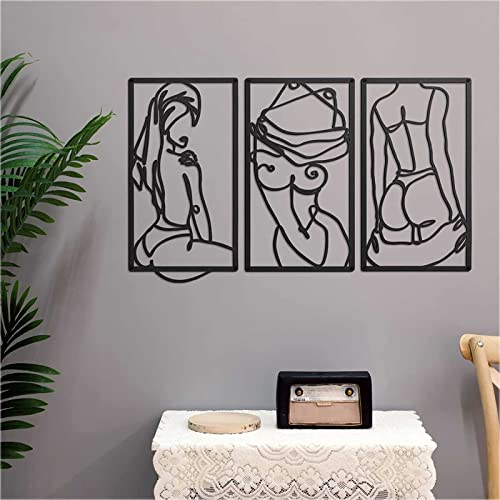 ZYUN Decoración Pared Metal Grande, Arte Pared Abstracto Minimalista Metal Para Mujer, Abstracto Pared Metal Hogar Arte Colgante Casa Para Sala Estar , A Cover