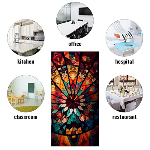 Image of 2ft x 4ft Fluorescent Light Covers Mosaic Geometric Pattern Colorful Stained Glass Ceiling Light Covers for Classroom Office Hospitals Home, Reduce Glare & Flicker