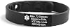 MZZJ Free Engraved Medical Health Alert Safety ID Jewelry Food Drug Allergy Bracelet,100% Silicone Rubber&Black Stainless Steel ID Plate Outdoor Sport Warning Bracelet Band,7 Colors,Size Adjustable
