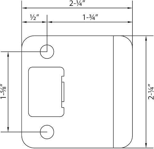 Miniatura 3 de Esquina redonda extendida para labios, 2-14 pulgadas x 1-34 pulgadas, (2-14 pulgadas de longitud total), negro mate por Stone Harbor Hardware