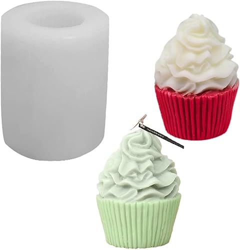 Moldes de silicona para cupcakes de helado 3D, moldes de jabón con forma de helado, moldes de arcilla, moldes de vela de silicona para hacer velas,