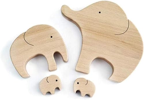 Miniatura 3 de Pssopp Estatua de elefante, madre e hijo, estatua de elefante de madera, decoración del hogar, estatuas de jardín, elefante para estantes, mesa,