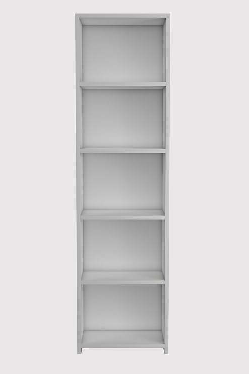 Libro White Kitaplık 5 Raflı Çok Amaçlı Düzenleyici Raf 160 cm Dekoratif Beyaz