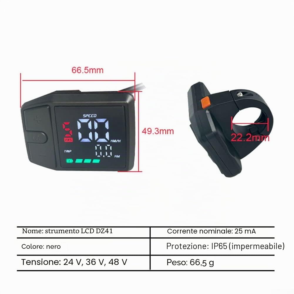 Display LCD a colori Strumento LCD Adatto Per-Bafang Centro Motore BBS01 02HD Meter BAFANG-DZ41