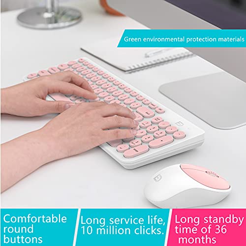 TXTKT Kabellose Tastatur- und Mauskombination, 2,4-G-Wireless-Empfang, Lange Standby-Zeit von 36 Monaten.Geeignet für Laptop, PC und Verschiedene Smart-TV, kompatibel mit Systemen (Rosa) - Image 3
