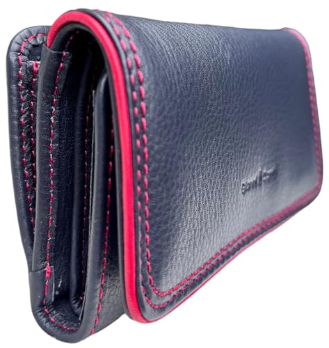 Gianni Conti Women’s Leather Trifold Purse Wallet – RFID Protected with 9 Card Slots, ID Window, Note Compartment & Zipped Coin Pocket – Made in Italy – Gift Boxed (Navy & Red) - Image 7