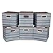 HSDT QY-SC05-6 - Contenitori pieghevoli a cubi, 33 cm, con strisce di acqua, in tessuto, con inserti a cubo, per riporre oggetti, in tessuto pieghevole, con stampa, colore: grigio