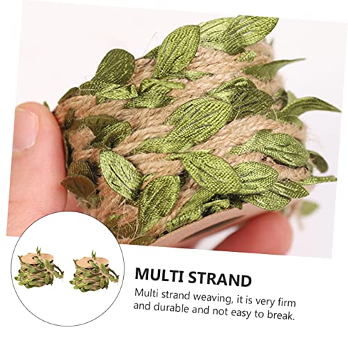 DOITOOL 2 Rolos Simulação Deixa Corda De Cânhamo Fio De Juta Fita De Guarnição De Folha Substituição