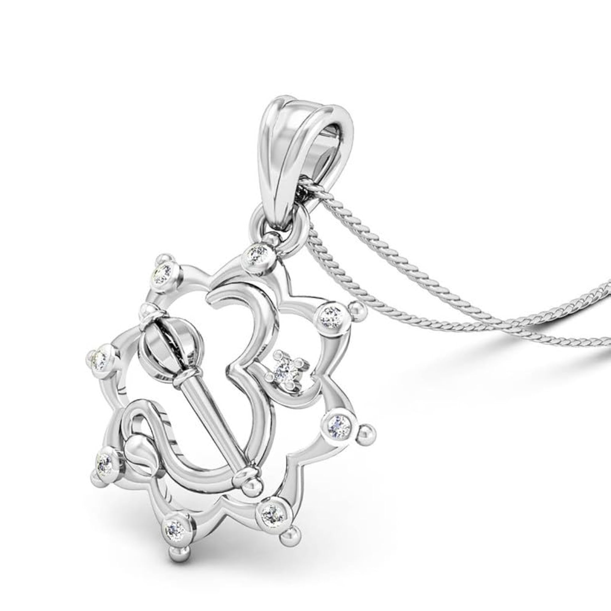 Stylish 925 Sterling Silver Unisex Om Gada Pendant