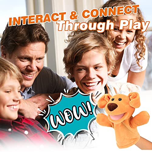 image for Easfan Puppy Hand Puppet Soft Animal Plush Toy with Movable Mouth Inte