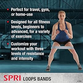 SPRI Standard Loop Bands 3-Pack – Resistance Band Kit Set, 3 Levels of Resistance – Exercise Bands for Strength Training, Flexibility, & Body Workout – Versatile Fitness Tool – Light, Medium, Heavy