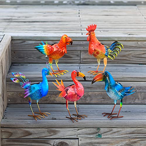 Hshd Metal Rooster Decor Garden Statue Solar Lights Outdoor - Chicken Sculpture Yard Art Kitchen Decor Lawn Ornaments (Rooster) #TOP5