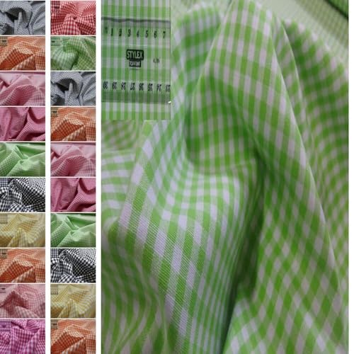 Stoffbook Tissu coton imprimé Patchwork à carreaux Vichy 5mm vert clair, C366