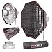 Produktbild PIXAPRO Leicht Offener 90cm Octagon Schirm Softbox 4cm Gitternetz montage Achteckig PIXAPRO 90cm Octagon 4cm Gitter Einfach-öffnen Schirm Softbox (S art Montage) Kompatibel mit Lencarta, Walimex VC / K + DS, Aurora, Rime lite, Lastolite, Calumet, Für Bowens, für Interfit: Stellar/Venus
