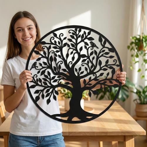 DEKADRON Metal Wall Art - Tree of Life - Family Tree Metal Wall Decor Home Office...