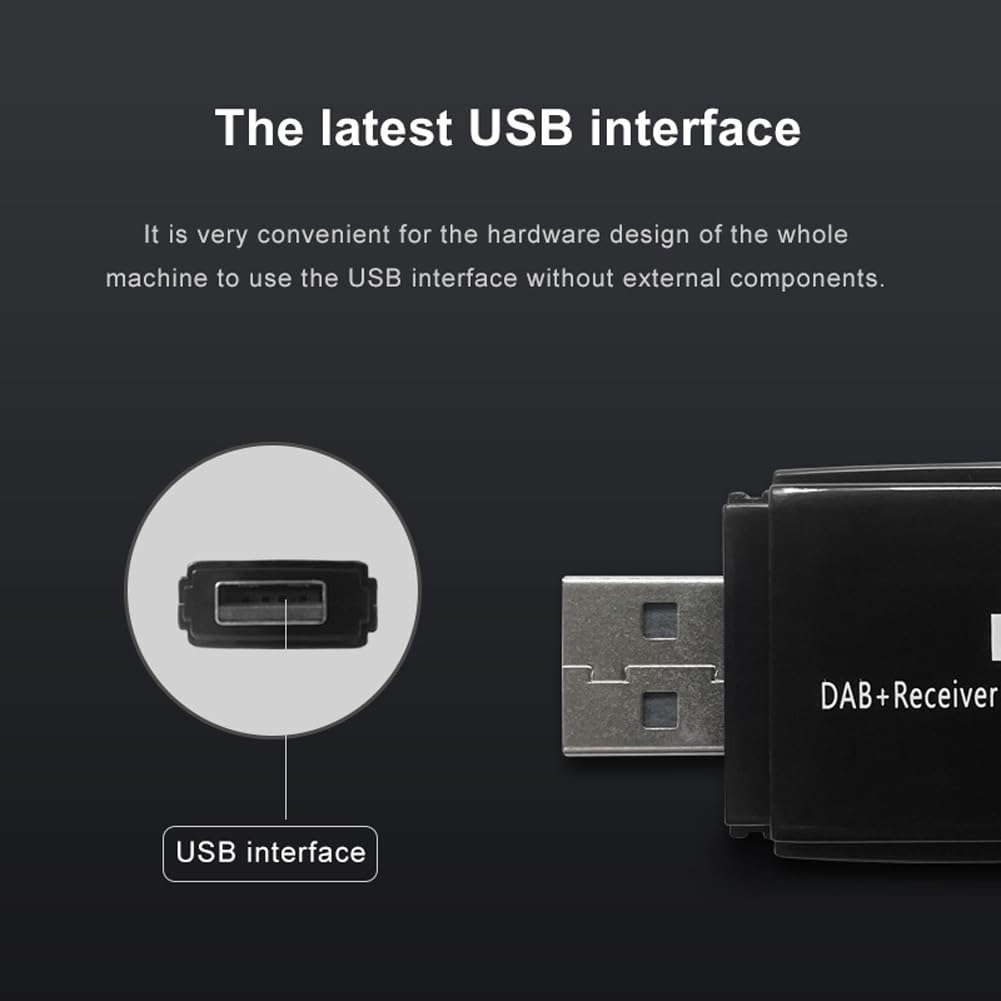 Antena odbiornika DAB+ antena samochodowa DAB+ cyfrowa skrzynka radiowa interfejs USB przenośny do radia samochodowego z systemem Android 5.1 i nowszym