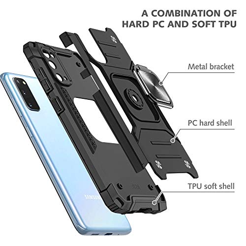 Coque Galaxy S20 blindée anti-choc à béquille rotative noire - 4
