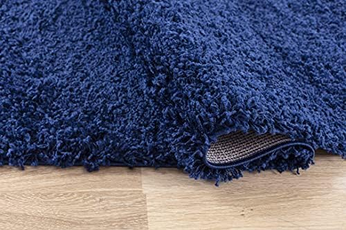 Serdim Rugs Plain Living Room Shaggy Area Rugs, polypropylene, Navy, 120x170cm(4'x5'6)