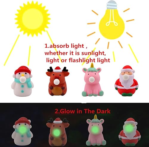 Miniatura 3 de Juguetes esponjosos Mochi que brillan en la oscuridad para niños y adultos, juguetes de burbujas de unicornio para escupir, rellenos de calcetines