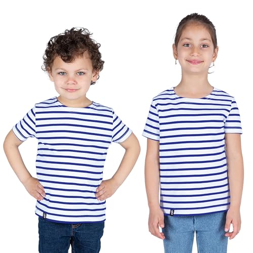 Breizh Ocean - Marinière Coton Bio - de 1 à 14 Ans - Création Française GARLAN Enfant - Tee Shirt Enfant Garcon ou Fille Manches Courtes - Vetement Bebe...