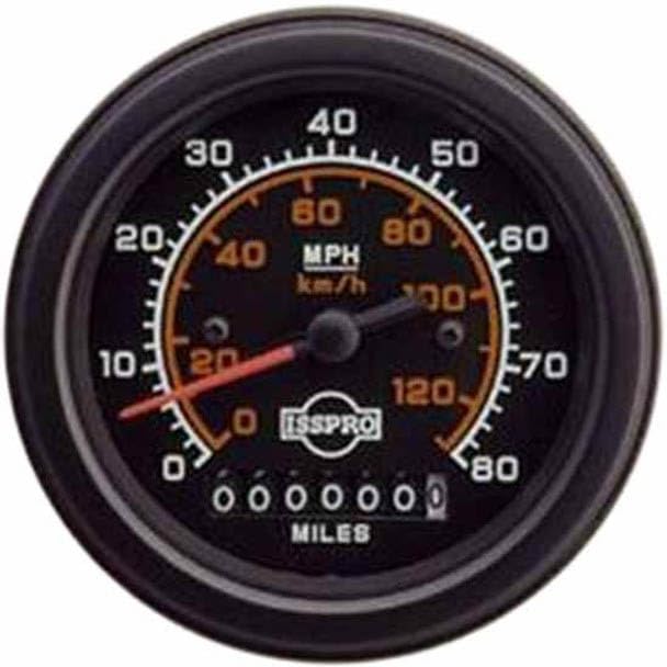 Technical Precision Replacement for International 9300 SBA Year 1999 3.375IN Program Electric Speedometer 0-80 MPH WODOMETER BLK FACE RED Pointer BLK Bezel