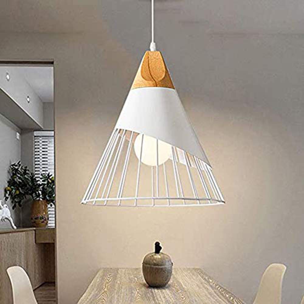 LED Simple Suspension Lampe Métal Moderne Le Fer Lustre Creative En Aluminium Pendentif Lampe Hauteur Réglable Forme De Suspension Pendentif Salon Salle Chambre Salle D'étude Couloir (White,40CM