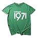Tee-Shirt d'anniversaire pour Lettre 50e Femmes 1971 Vintage Tee Original T Chemisier féminin Chemisiers De Travail pour Femmes Grande Taille Manches Longues
