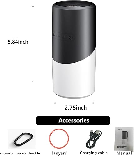 Miniatura 2 de Altavoz Bluetooth, altavoz Bluetooth portátil, inalámbrico, IPX5, impermeable, con luz LED RGB, Bluetooth 5.3, compatible con tarjeta Tf de