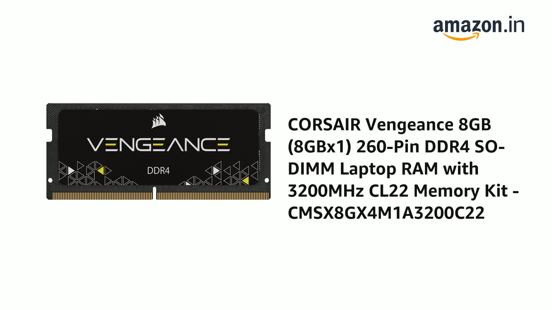 Amazon.in: Buy CORSAIR Vengeance 8GB (8GBx1) 260-Pin DDR4 SO-DIMM