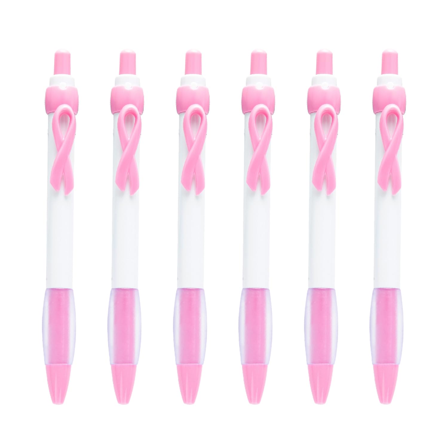 Lezevn Breast Cancer Awareness Ballpoint Pen Pink Ribbon Inspirational Tickler Ball Pens for Motivational Stationery Supplies Gifts (6)