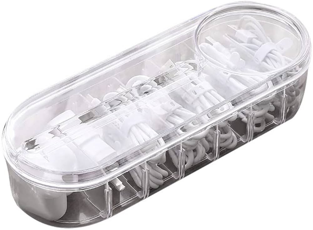 Amazon | 透明ケーブル管理ボックス データケーブル収納ボックス 充電