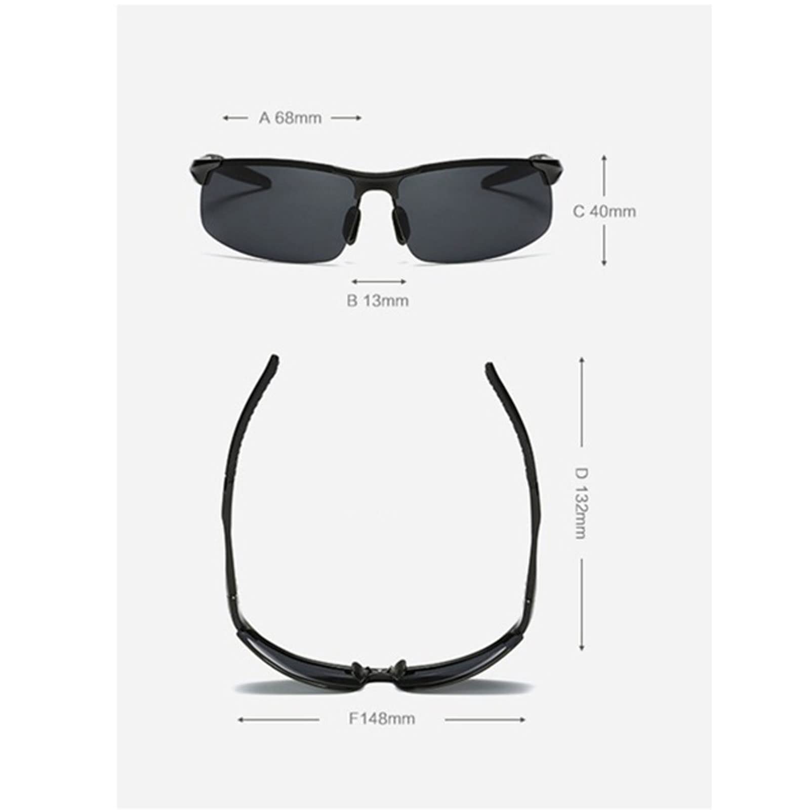 DieffematicMJ Okulary przeciwsłoneczne Driving Spolaryzowane Okulary Mężczyźni Aluminium Magnez Rama Sport Okulary Słońce Kierowca Retro Gogle Sunglass Anti-Glare (Color : 3)