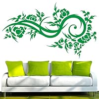 INDIGOS UG - Decalcomanie da muro - adesivi da parete - Murale - d51 con pianta tribale, 80 x 42 cm - Viola - Decorazione per soggiorno, camera dei bambini, ufficio, scuola