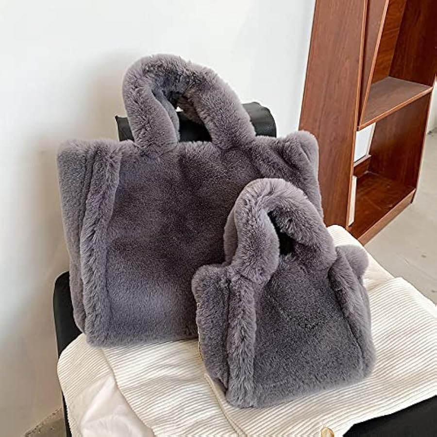 Amazon.com: Tote Bag large Shoulder Bag Fleece Faux Fur Hobo