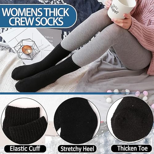 5 Pairs Wool Socks - Thermal, Warm, Hiking, Cozy Crew & Boot Socks for Women & Men4