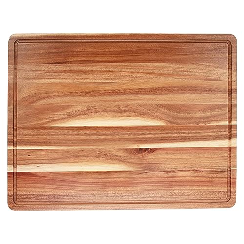 Wooden Cutting Boards For Kitchen, 24" X 18" Large Cutting Board With Juice Groove And Side Handle, Chopping Board, Butcher Block, Large Charcuterie Board #TOP12