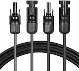 Solartronics Extension Cable 4mm ² H1Z2Z2-K Solar Cable Balkonkraftwerk Cable Black with Plug on both Sides for Solar Module PV Gak. Made IN Germany (2 X 1m) - 2