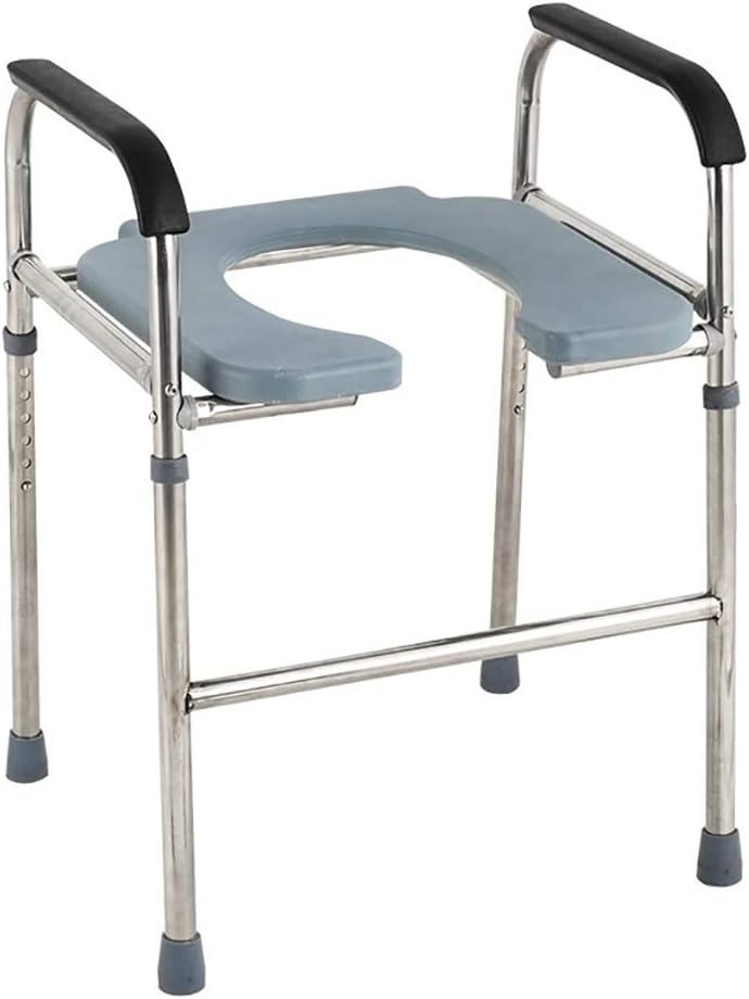 Lattice Bedside Commodes Commode Chair, Deluxe Bathroom Stainless Steel Medical 3