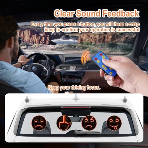 Luz LED para Auto con 4 Emojis y Gestos con Control Remoto miniatura 4