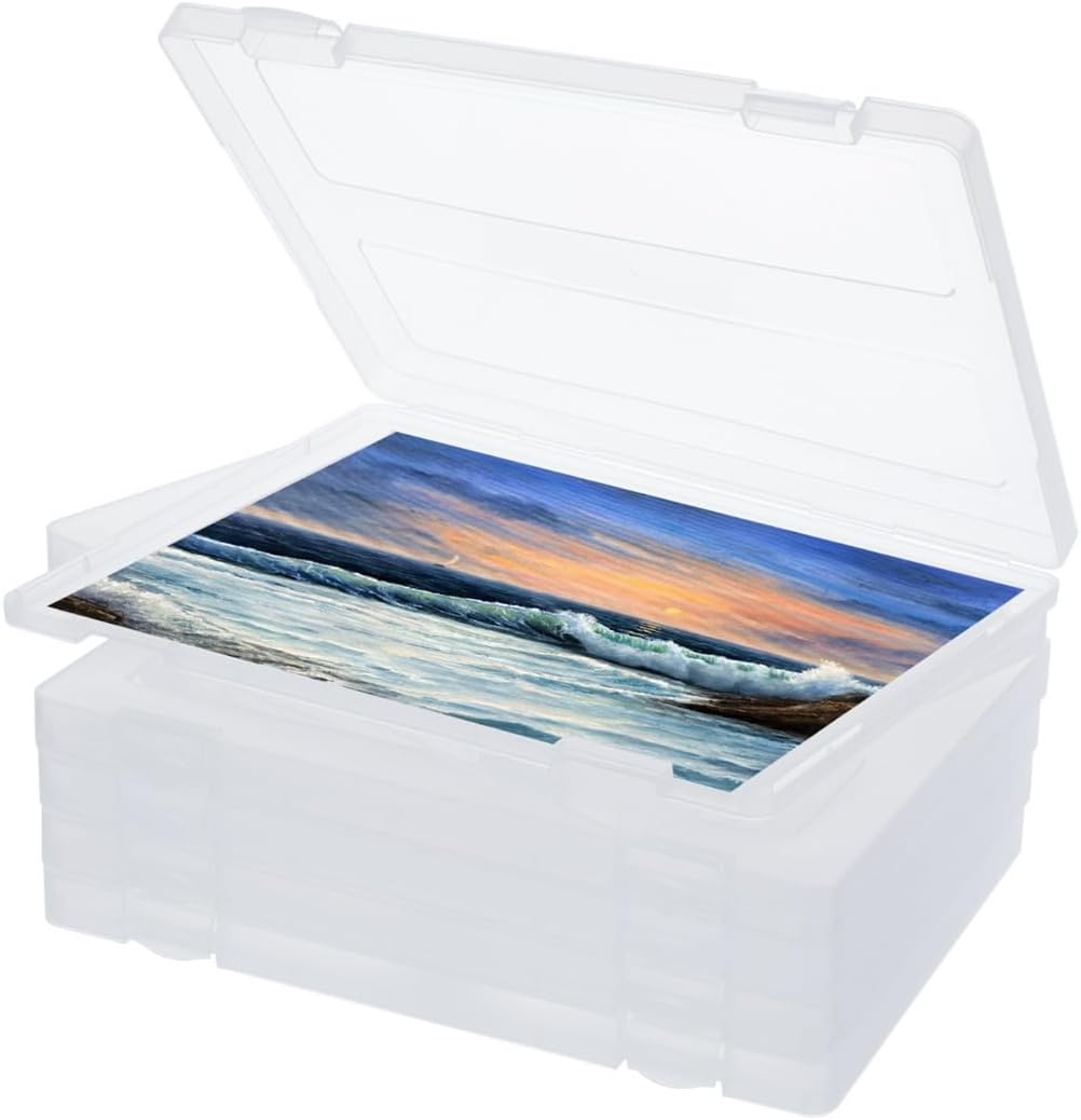 Project Case For 8.5 X 11 In Letter A4 File Paper, Portable Office Supplies File Storage Case, 6 Pk Photo Document Organizer Cases, Plastic Scrapbook Box