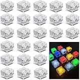 Joycabin 24 Stück Leuchtende Bausteine, 2x2 LED Leuchtsteine, Transparent Bausteine Lampe, Bausteinteile Set Spielzeug, Kompatibel mit Allen Großen Marken von Bausteinen