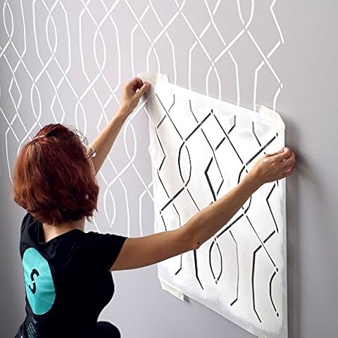 STENCILIT® Moorish Trellis Large Wall Stencil - XL Stencil 24 x 34.5 In, Modern Wall Stencils for Painting Large Pattern, Geometric Paint Stencil for Walls Cover