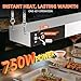Fajiduo Food Heat Lamp, 24 Inch Commercial Food Heat Lamp Strip Heater, Stainless Steel Heat Lamp for Food, 750W Infrared Food Warmer for Buffet, Cafeteria, Restaurant, Kitchen