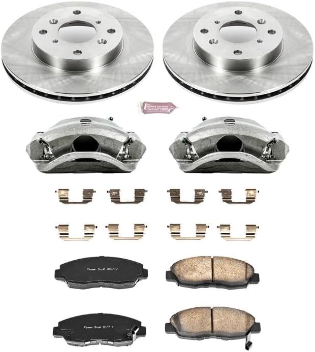 Power Stop KCOE1239A Autospecialty 1-Click OE Replacement Brake Kit with Calipers For Honda Accord 1998-2002 [Model Specific]